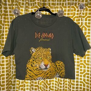 Def Leppard crop top with Leopard Design
